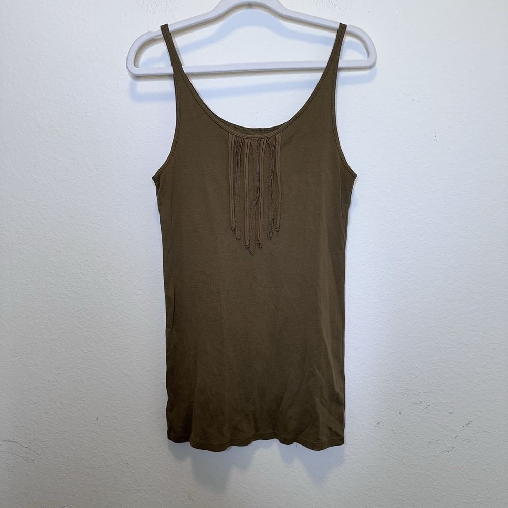 Eileen Fisher Organic Cotton Cami Tank Top Ruffle Sz Med Capsule‎